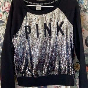 pink sequin sweatshirt